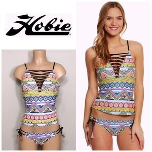 Hobie multi color tankini bikini. NWT